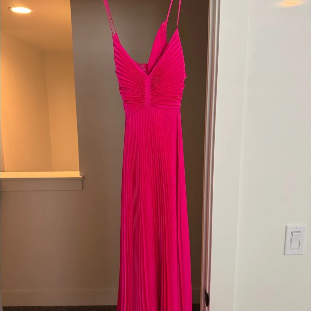 A.L.C. Fuchsia Pleated Maxi Dress - Picture 4 of 5
